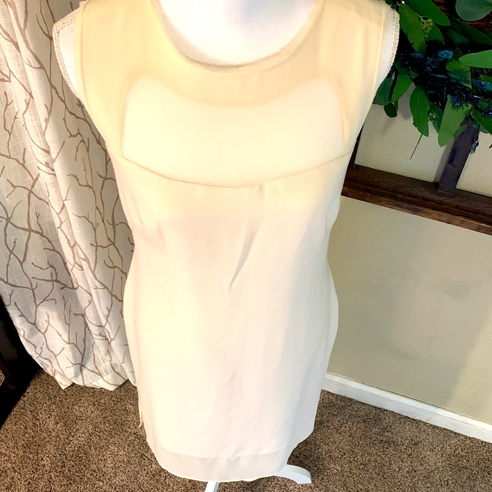 Jessica Simpson Vintage Y2K  Gorgeous Mother of Pearl Illusion Sheath Dress 6 - Picture 5 of 14